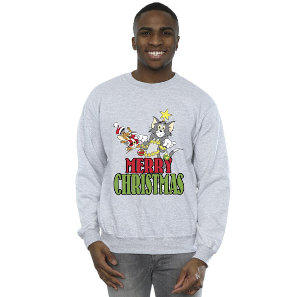 Tom And Jerry Herr Merry Christmas Baubles Sweatshirt 4XL Sport Sports Grey 4XL