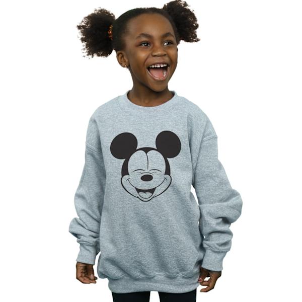 Disney Girls Mickey Mouse Closed Eyes Sweatshirt 7-8 år Spor Sports Grey 7-8 Years