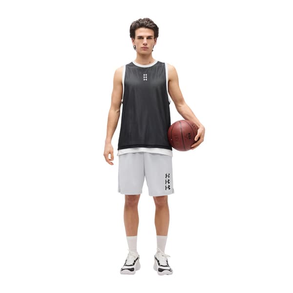 Under Armour Basketlinne för män L Svart/Vit Black/White L
