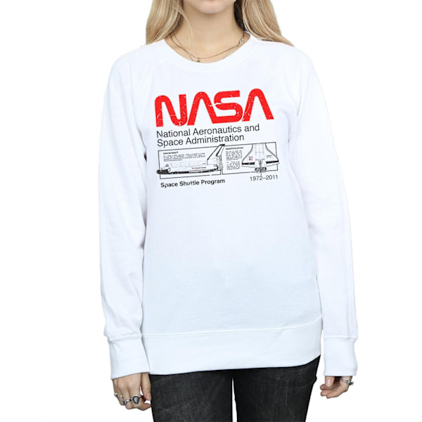 NASA Dam/Kvinnor Rymdfärjan Sweatshirt XL Vit White XL