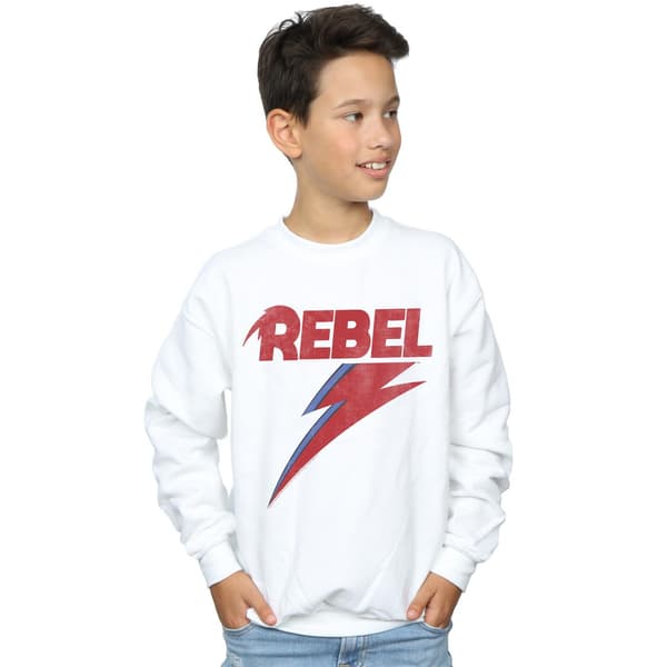 David Bowie Pojkar Distressed Rebel Sweatshirt 7-8 År Vit White 7-8 Years