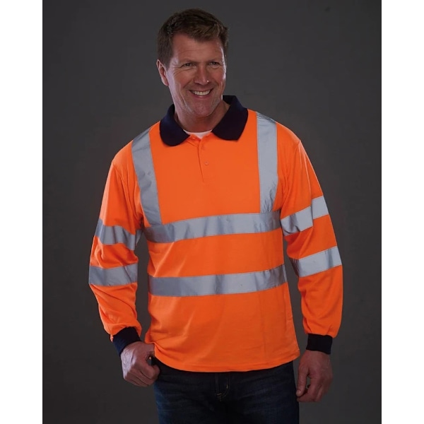 Yoko Dam/Kvinnors Hi-Vis Långärmad Polotröja 2XL Hi Vis Ora Hi Vis Orange 2XL