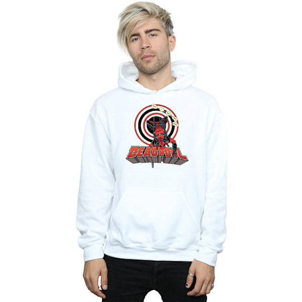 Marvel Deadpool Upp och Ned Hoodie XXL Vit White XXL