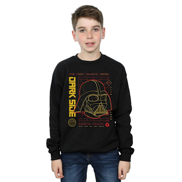 Star Wars Pojkar Darth Vader Mörkt Rutmönster Sweatshirt 12-13 År Svart Black 12-13 Years