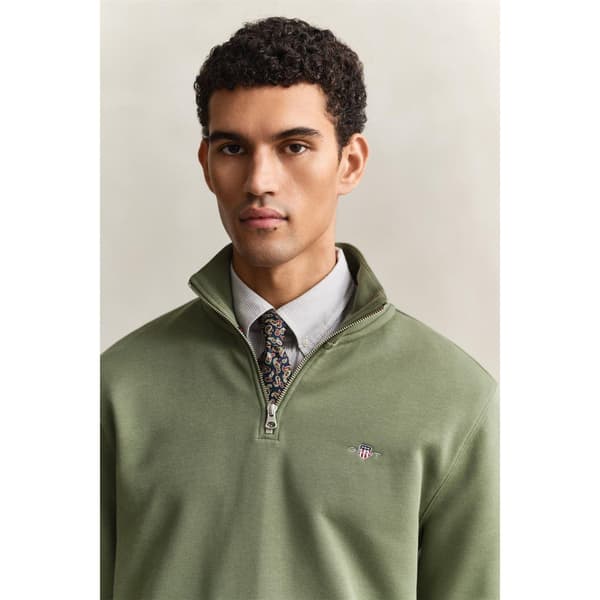 Gant Herr Broderad Logotyp Half Zip Sweatshirt XL Herb Herb XL