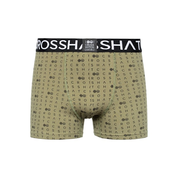 Crosshatch Herr Gridline Boxer Shorts (3-pack) M Grön Green M