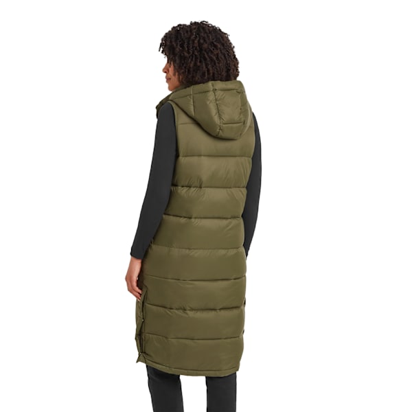 TOG24 Dam/Kvinna Newall Vadderad Lång Gilet Storlek 12 UK Khaki Grön Khaki Green 12 UK