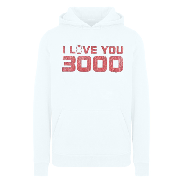 Marvel Mens Avengers Endgame I Love You 3000 Distressed Hoodie White 3XL