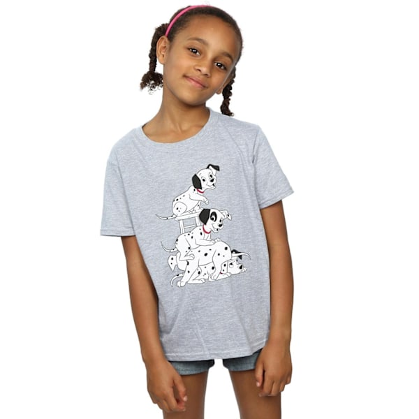 101 Dalmatiner Flickor Stol Bomull T-shirt 7-8 År Sports Grå Sports Grey 7-8 Years