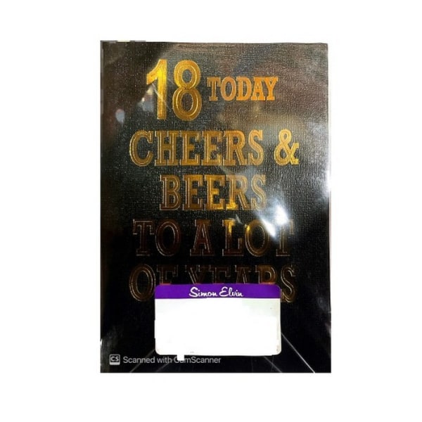 Simon Elvin 18 Today Cheers & Beers Gratulationskort (paket med 6) Brown/Gold One Size