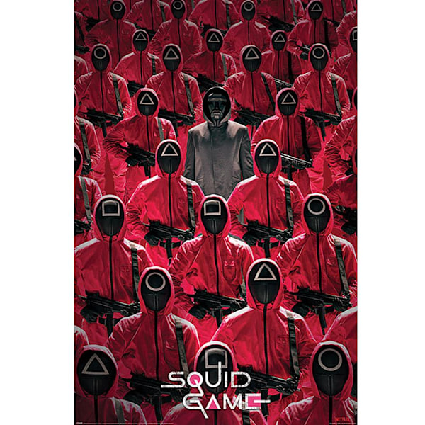 Squid Game Crowd Poster 61cm x 91cm Röd/Svart/Vit Red/Black/White 61cm x 91cm