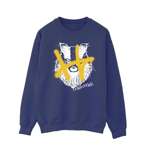 Harry Potter Herr Hufflepuff Pop Spray Sweatshirt L Marinblå Navy Blue L