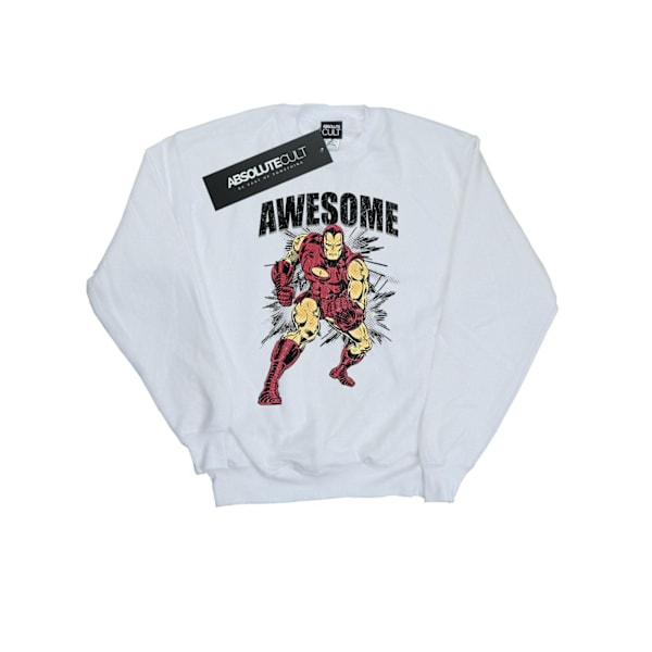 Marvel Mens Awesome Iron Man Sweatshirt XXL Vit White XXL