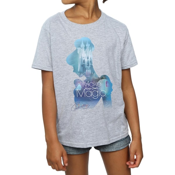 Cinderella Girls Skapa din egen magi Silhouette Bomull T-shirt Sports Grey 9-11 Years