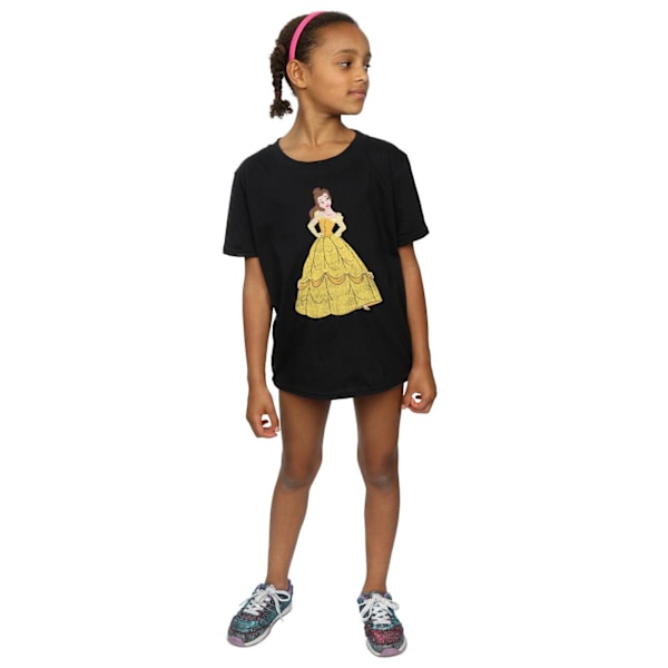 Skönheten och odjuret flickor Belle bomull T-shirt 7-8 år svart Black 7-8 Years