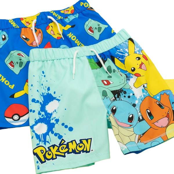 Pokemon badshorts för pojkar (2-pack) 5-6 år ljusblå/vibrerande blå Light Blue/Vibrant Blue 5-6 Years