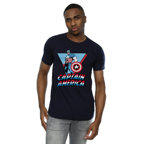 Marvel Herr Captain America Triangle T-Shirt M Deep Navy Deep Navy M
