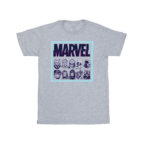 Marvel Girls Comics Glitch Cotton T-Shirt 7-8 Years Sports Grey Sports Grey 7-8 Years