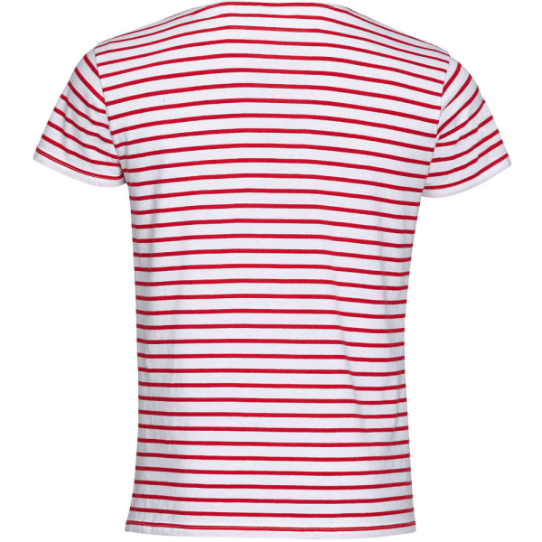 SOLS Herr Miles Randig kortärmad T-shirt L Vit/Röd White/Red L