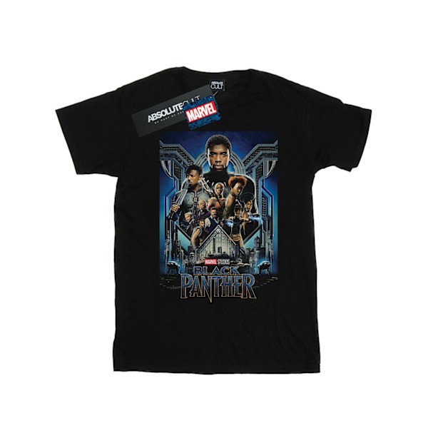 Marvel Studios Boys Black Panther Poster T-Shirt 9-11 år Bla Black 9-11 Years