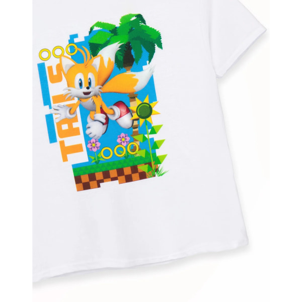 Sonic The Hedgehog kortärmad T-shirt för barn/barn Tails 1 White 11-12 Years