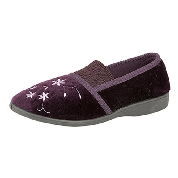 Zedzzz Dam/Dam Joanna Broderade Tofflor 8 UK Lila Purple 8 UK