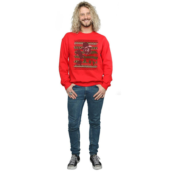 A Nightmare On Elm Street Herr Jul Fair Isle Sweatshirt X Red XXL