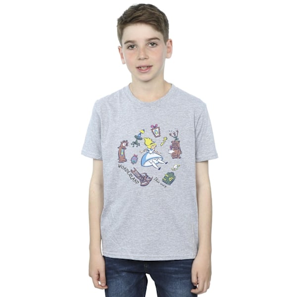 Disney Boys Alice In Wonderland Falling T-Shirt 12-13 År Spo Sports Grey 12-13 Years