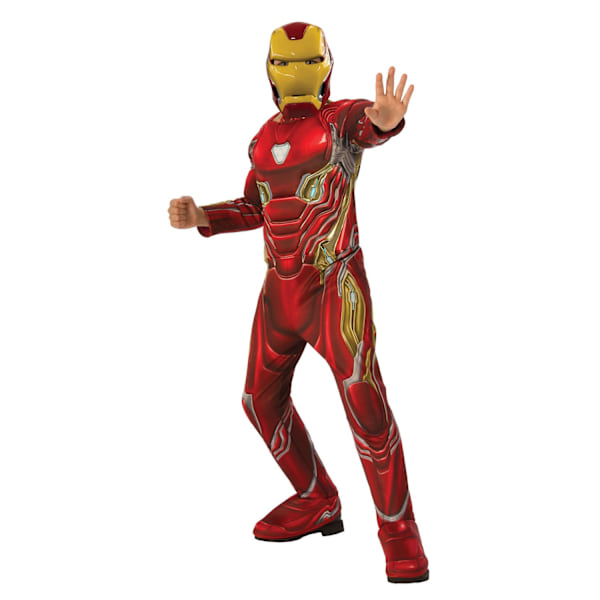 Iron Man Boys Deluxe Kostym 7-8 År Röd Red 7-8 Years