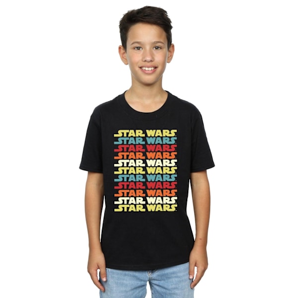 Star Wars Retro Repeat Logo T-shirt för pojkar 3-4 år Svart Black 3-4 Years