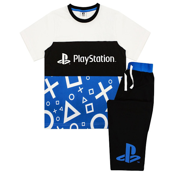 Playstation Boys Logo Pyjamas Set 7-8 år Svart/Vit/Blå Black/White/Blue 7-8 Years