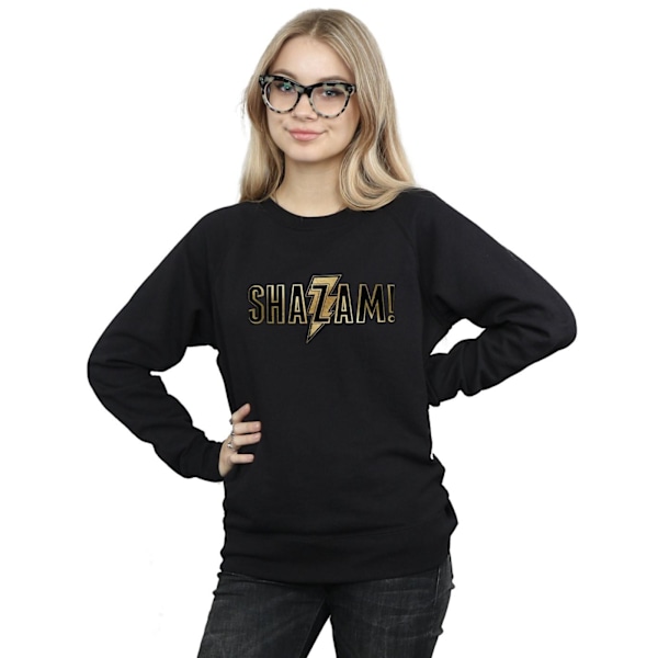 DC Comics Dam/Kvinnor Shazam Text Logo Sweatshirt M Svart Black M