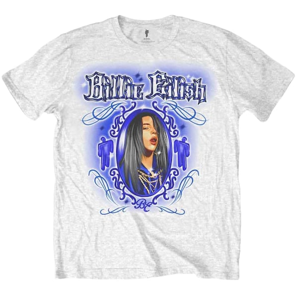 Billie Eilish Unisex Vuxen Airbrush Foto Bomull T-shirt L White L