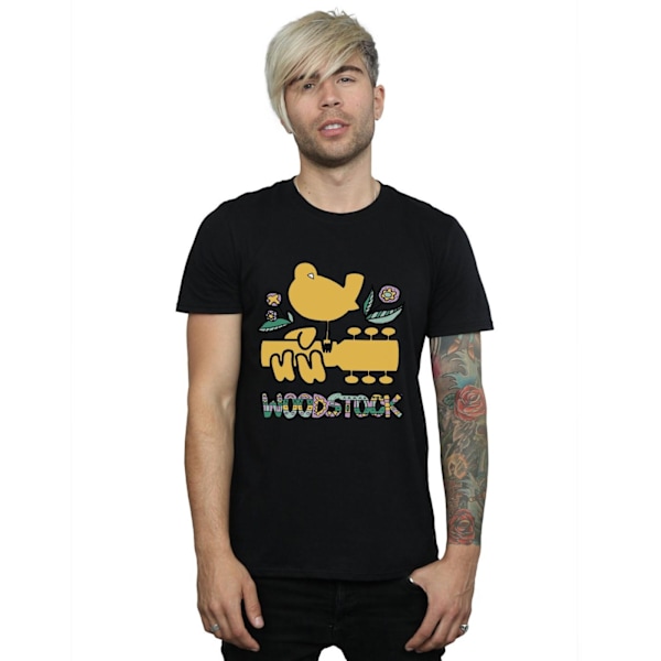 Woodstock Mens Bird Aztec Pattern T-Shirt XXL Svart Black XXL