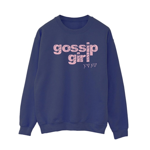 Gossip Girl Dam/Damer Swirl Logo Sweatshirt M Marinblå Navy Blue M