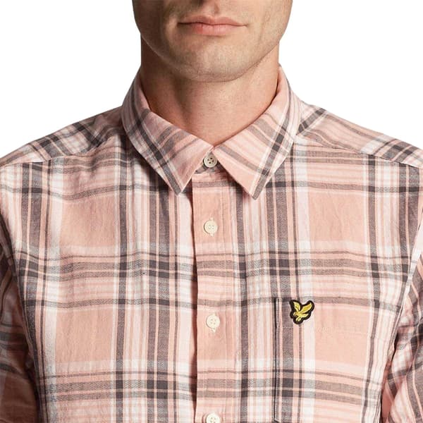 Lyle & Scott Kortärmad Skjorta för Herr M Rosa Pink M