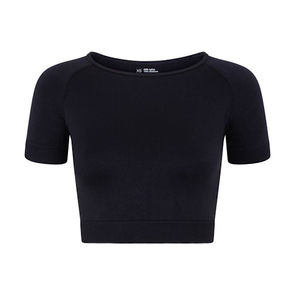 Silkeslen Dam/Dam Aktiv Crop Top XL Svart Black XL