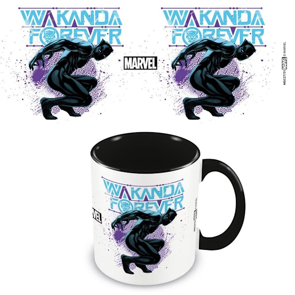 Svart Panther Wakanda Forever Inner Two Tone Mug One Size Vit White/Black/Blue One Size
