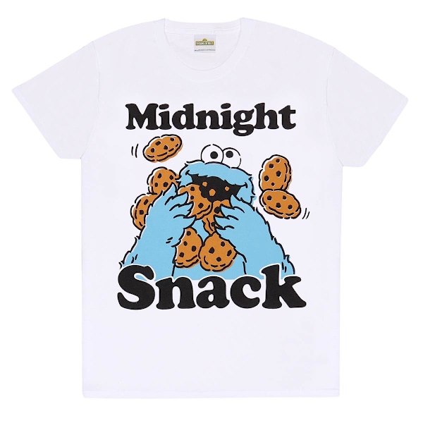 Sesame Street Unisex Vuxen Midnight Snacks T-Shirt M Vit White M