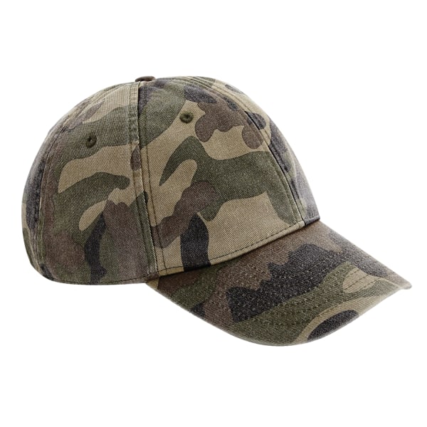 Beechfield Camo Vintage Low Profile Baseball Cap One Size Jungl Jungle Green One Size