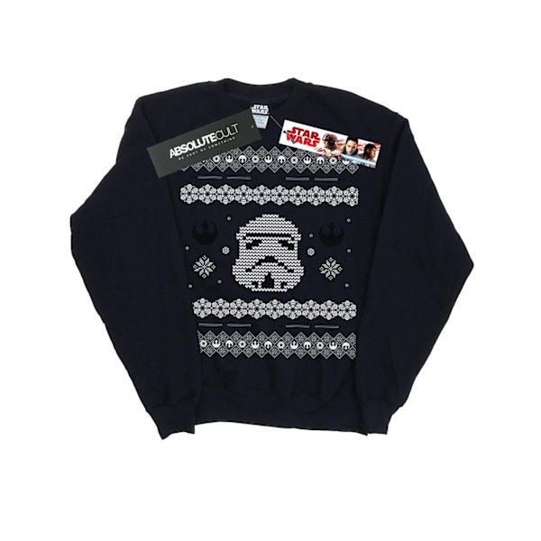 Star Wars Stormtrooper Jul Fair Isle Sweatshirt 4XL för män Navy Blue 4XL