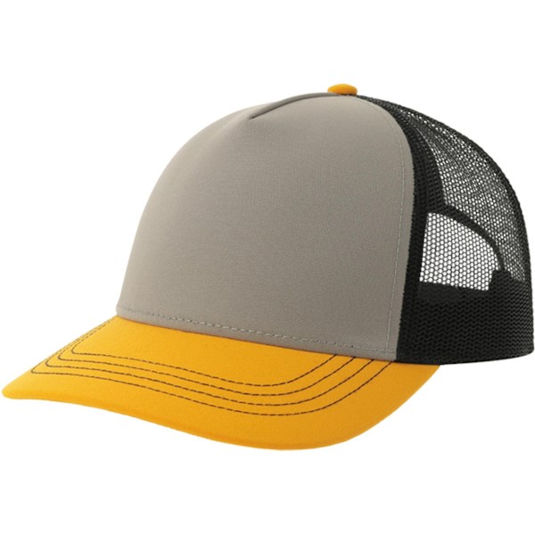 Atlantis Unisex Vuxen Rapper 5 Panel Canvas Återvunnen Truckerkeps Ca Grey/Yellow/Black One Size