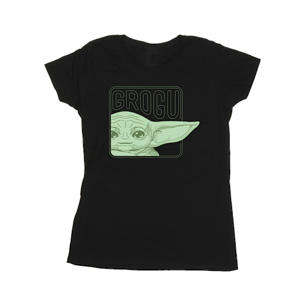 Star Wars Dam/Damer The Mandalorian Grogu Box Bomull T-Shir Black L
