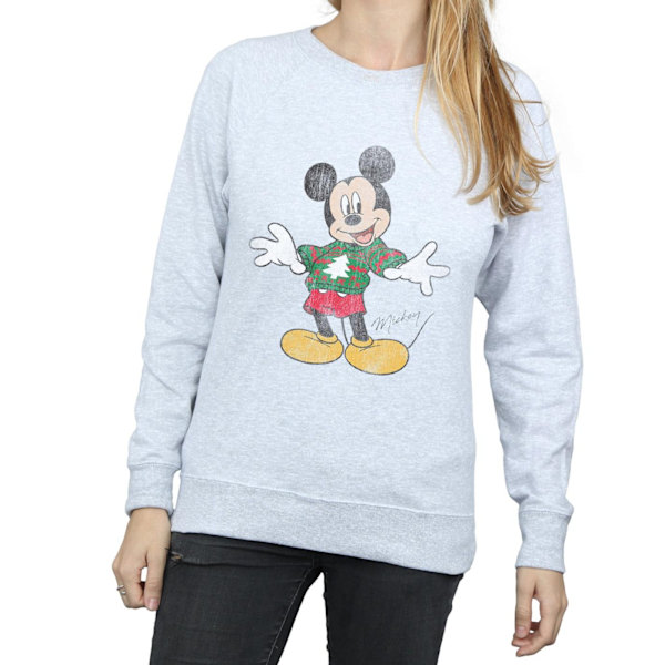 Disney Dam/Kvinnor Musse Pigg Jultröja Sweatshirt L Heather Grey L