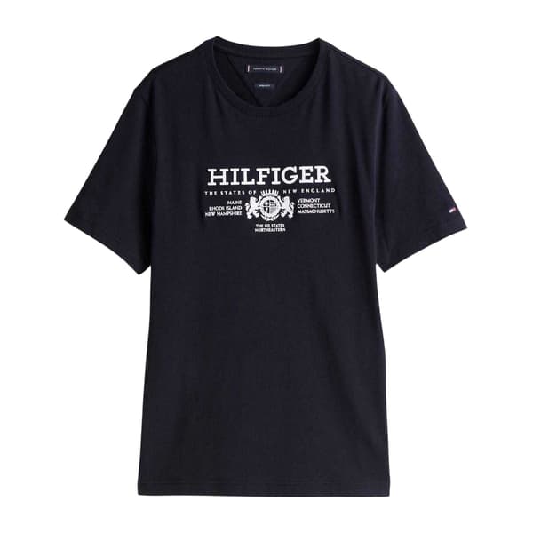 Tommy Hilfiger Herr Broderad Logotyp Bomulls T-shirt L Blå Blue L