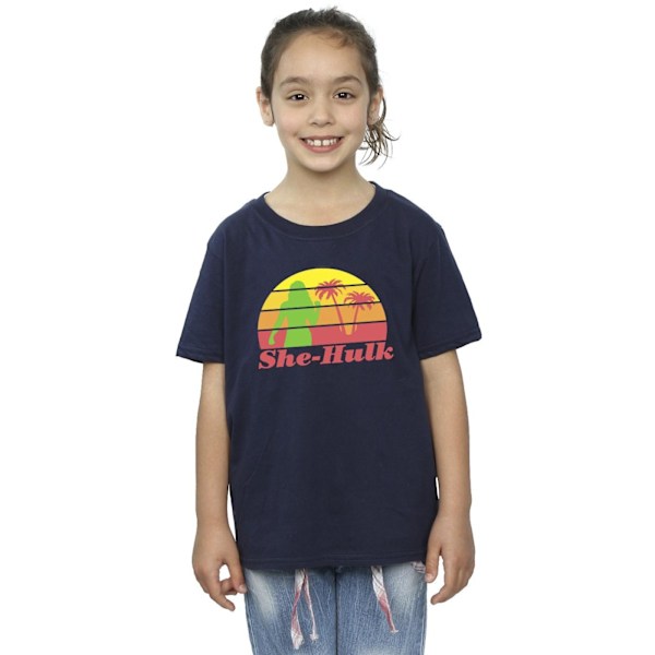 Marvel Girls She-Hulk: Advokat vid solnedgången Flex bomull T-shirt Navy Blue 12-13 Years