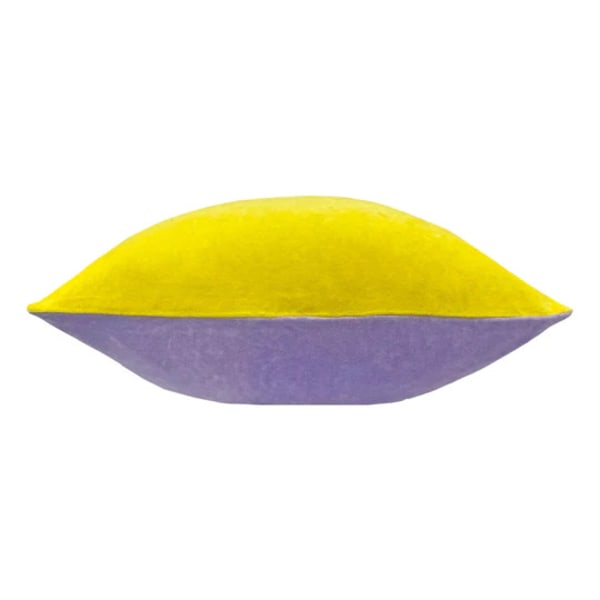 Furn Tanda Sammets Kuddfodral Kvadratisk En Storlek Citron Gul/Lila Lemon Yellow/Lilac One Size