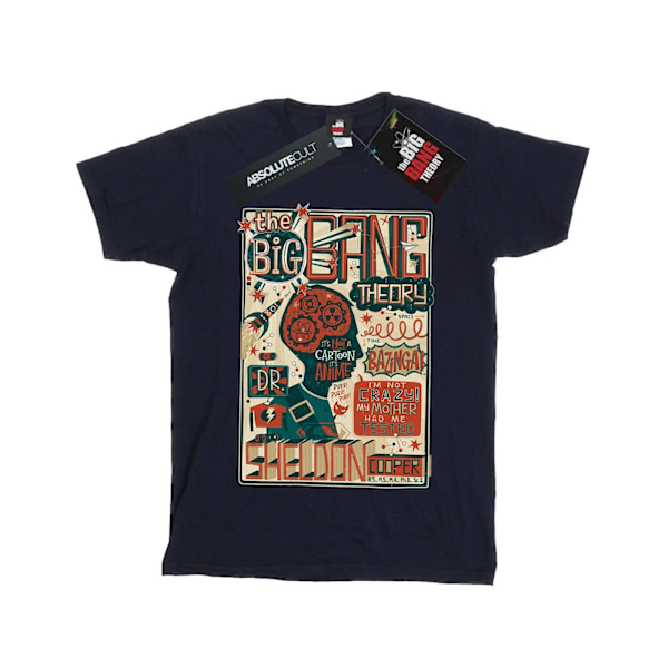 Big Bang Theory Girls Infographic Poster Bomull T-shirt 5-6 år Navy Blue 5-6 Years