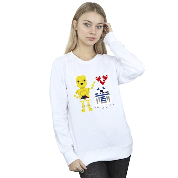 Star Wars Dam/Damer Hjärta Robot Sweatshirt XL Vit White XL