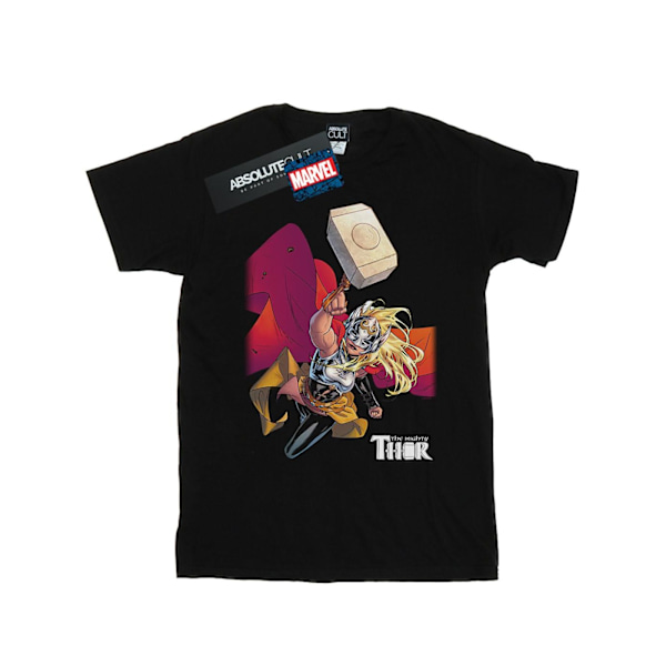 Marvel Dam/Damer The Mighty Thor Mjolnir Bomull Boyfriend T-Shirt Black S